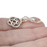 Silver Celtic Knot Clip-On Charm, Timeless Elegance Design + Lobster Clasp