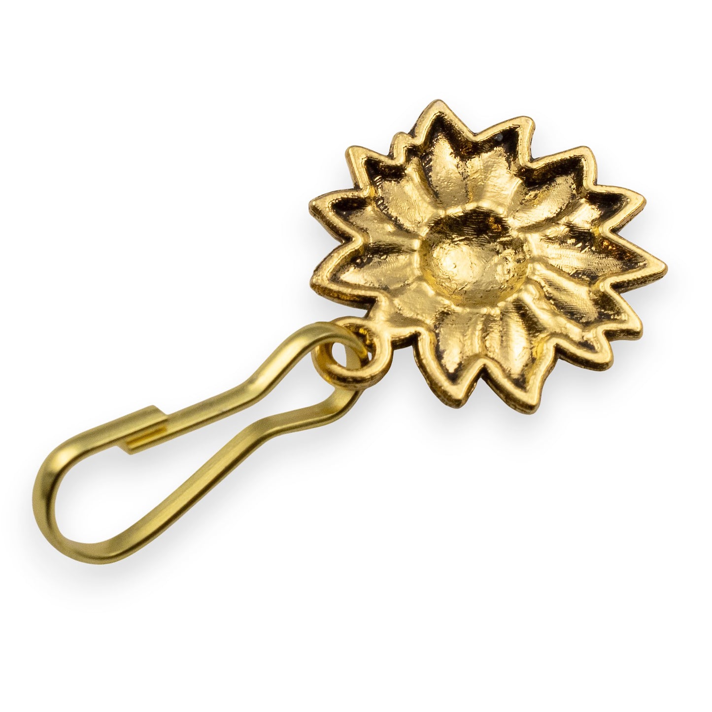 Gold Sunflower Zipper Charm: Decorative Bag Accessory Nature Floral Design