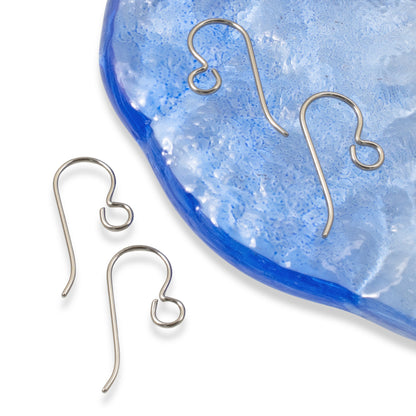 10 Gray Niobium Ear Wires Regular Loop, Hypoallergenic Earring Hooks