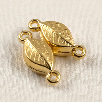 Leaf Magnetic Clasp Gold: Easy Close 2-Pack Elegant Jewelry Findings