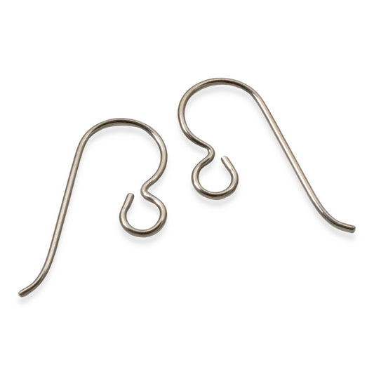 Titanium Ear Wires 50-Pack, Hypoallergenic Earring Hooks USA Made Sensitive Ears