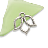 10 Pewter Open Lotus Flower Charms, TierraCast Pendants for DIY Jewelry Making