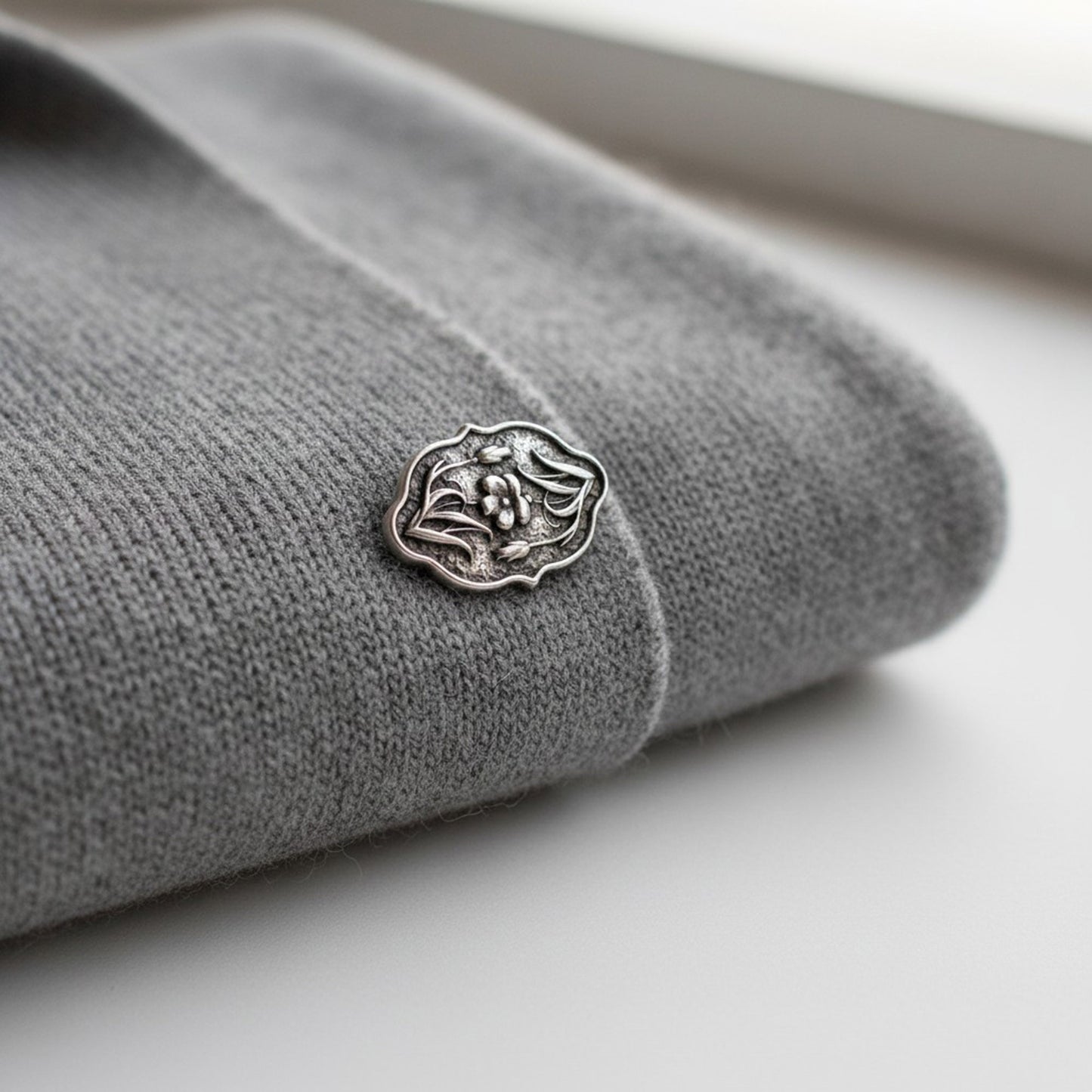 Silver Flower Button Clasp: Antique Silver Leather Cord Closure 2-Pack