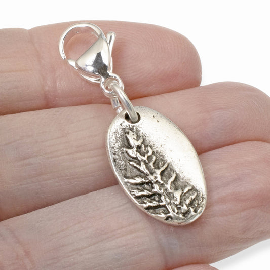 Silver Redwood Tree Clip-on Charm - Nature-Inspired Accessory for Bag or Jewelry