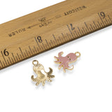 6 Pink Enamel Octopus Charms, Whimsical Pendants for Sea Life Jewelry & Crafts