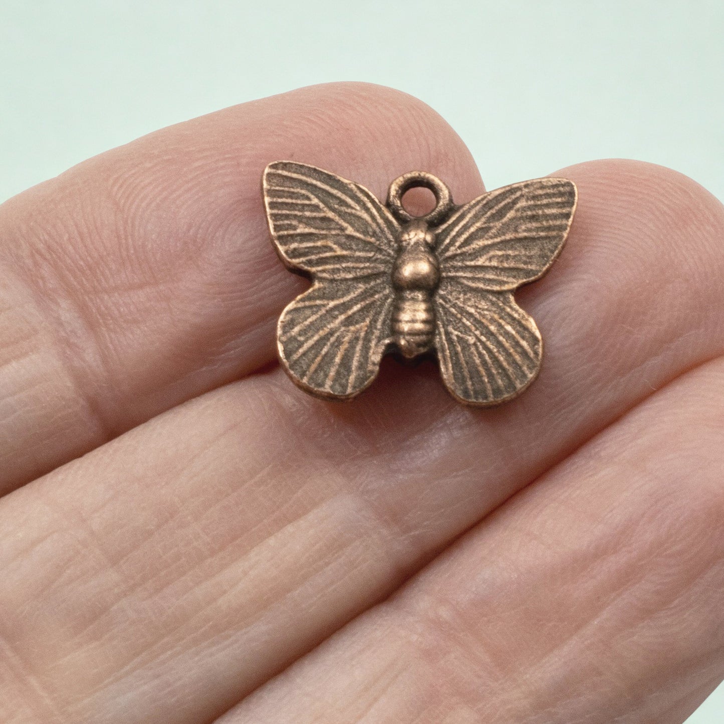 Antique Copper Butterfly Charms, 2-Pack Animal Lover Nature Jewelry, USA Made