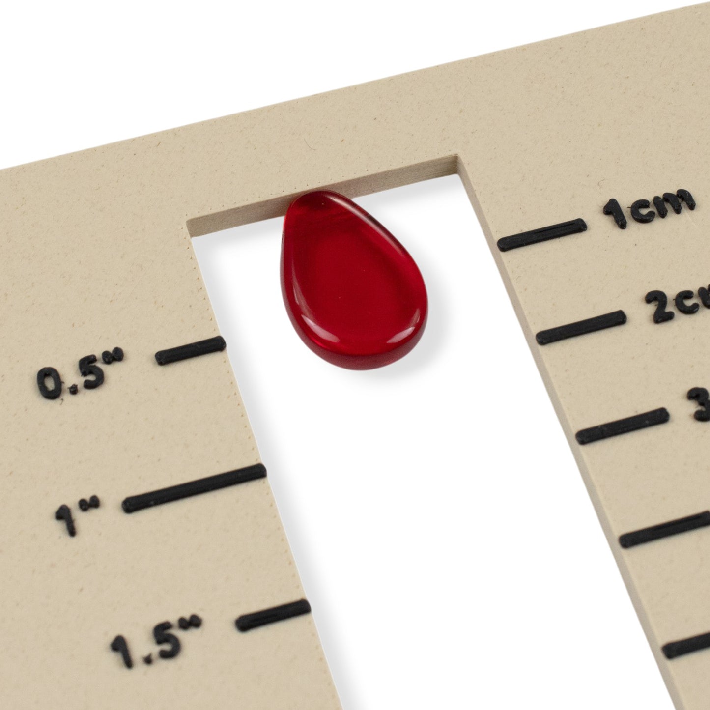 Siam Red Czech Glass Teardrop Beads:12-Pack Flat Pear Holiday Red 12x18mm