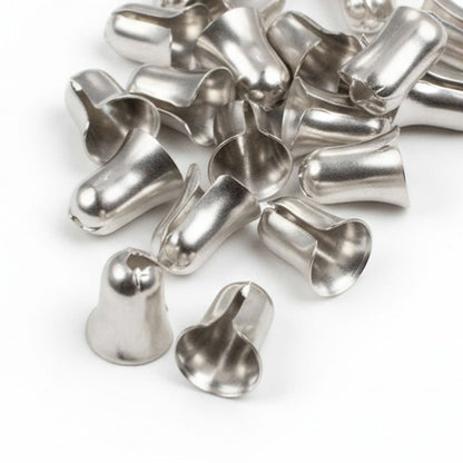 20 Silver Bell Pendants for Pull Chains, Nickel Plated Brass #6 Ball Chain Ends
