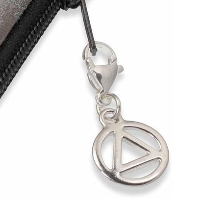 Recovery Bag Charm Silver Triangle, Sobriety Clip-On, Inspirational Symbol for Healing & Resilience, Encouragement Gift