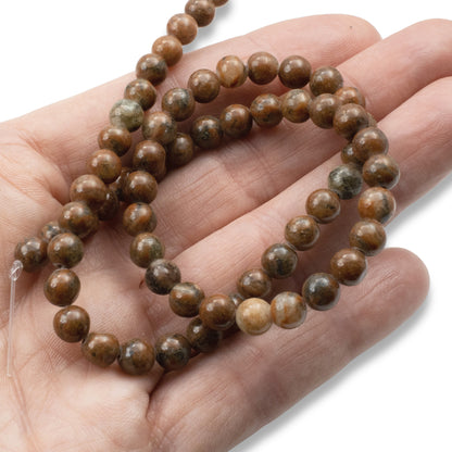 Brazil Agate Beads: 6mm Round Reddish Brown Gemstone Strand Natural Stone Jewelry Making Supplies 60pcs