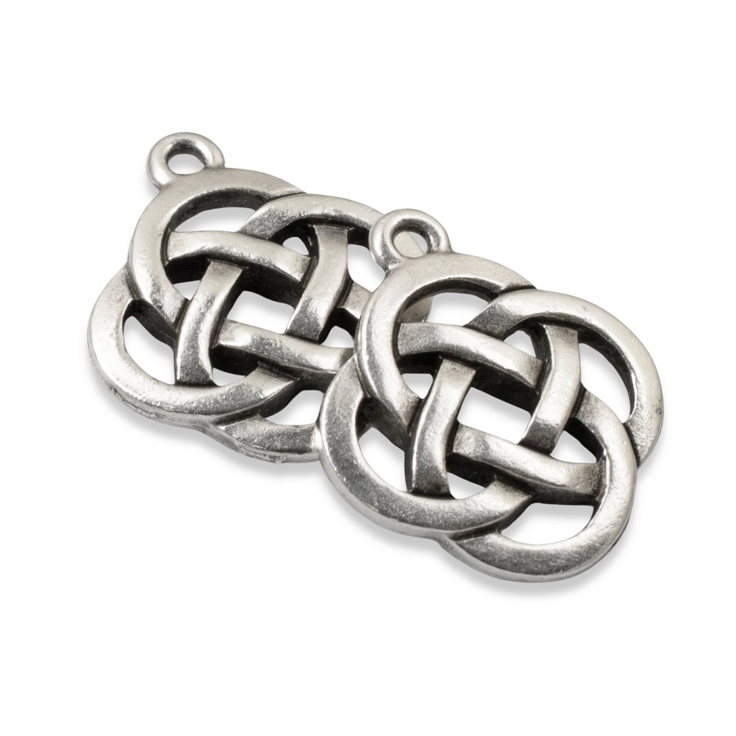 4 Silver Celtic Open Knot Charms, TierraCast Infinity Pendants for DIY Jewelry