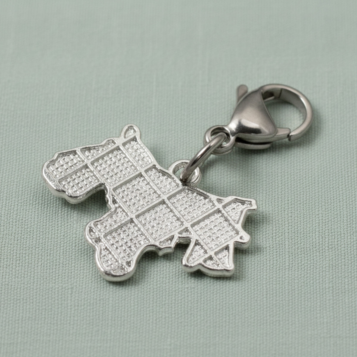 Schnauzer Dog Clip-On Charm, Black and White Enamel, Lobster Clasp Bag Accent