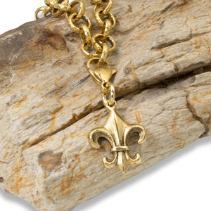 Gold Fleur de Lis Clip-on Charm, 24k Gold Plated Accessory for Bags and Jewelry