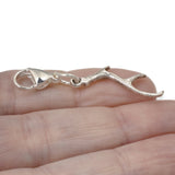 Silver Antler Clip-on Charm, Nature-Inspired Accessory for Bags and Jewelry