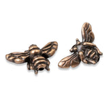 4 Copper Honey Bee Beads, Double-Sided TierraCast Insect Jewelry Making Supplies