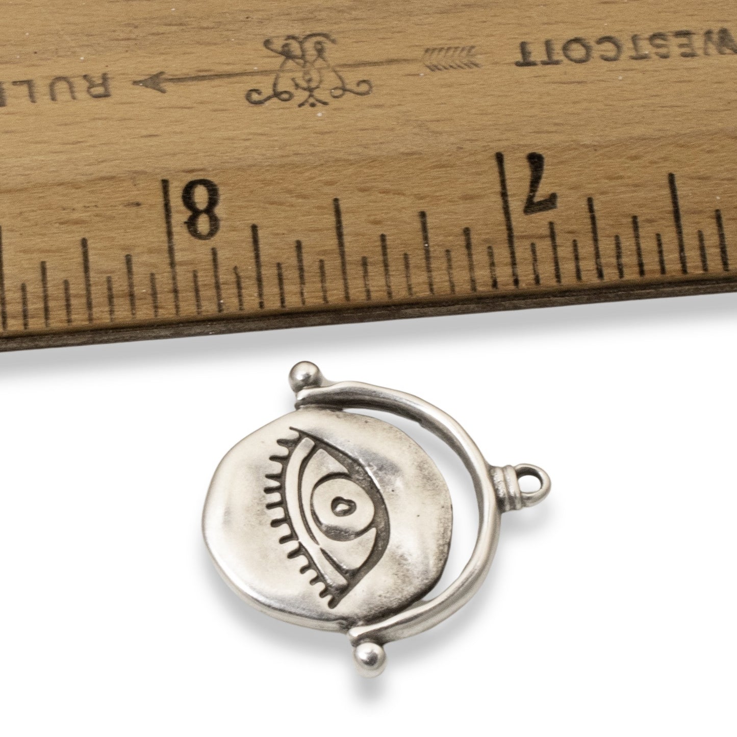 Evil Eye Pendant, 1Pc Sterling Silver Plated European Charm, Mystical Protection Symbol