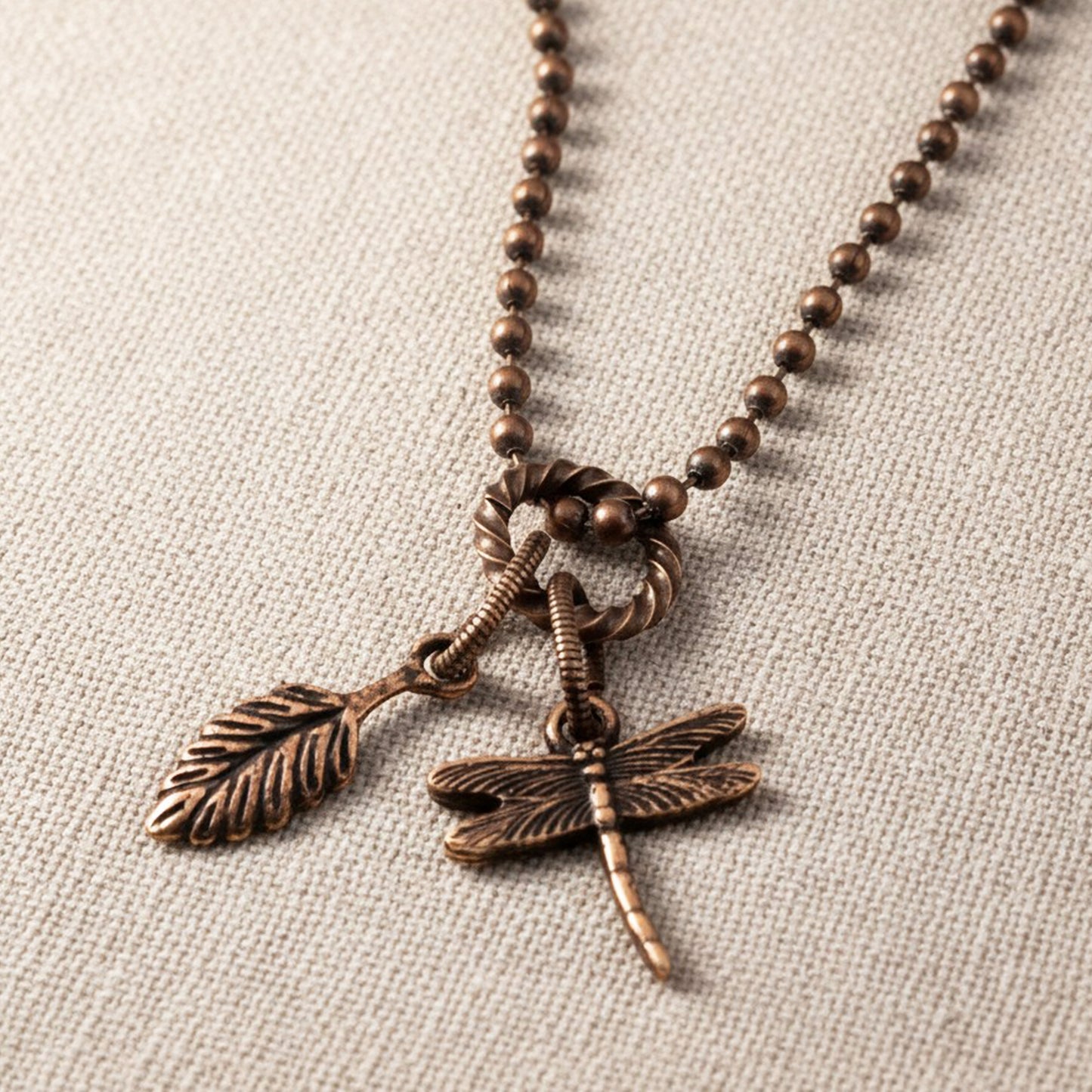 4 Small Leaf Charms - Copper Plated Pewter - Artisan Jewelry Making, Nunn Design