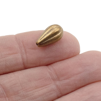 Metallic Rainbow Mix Teardrop Beads: Czech Glass Raven's Journey 13x8mm 8-Pack Gold Bronze Rose Artisan Variety