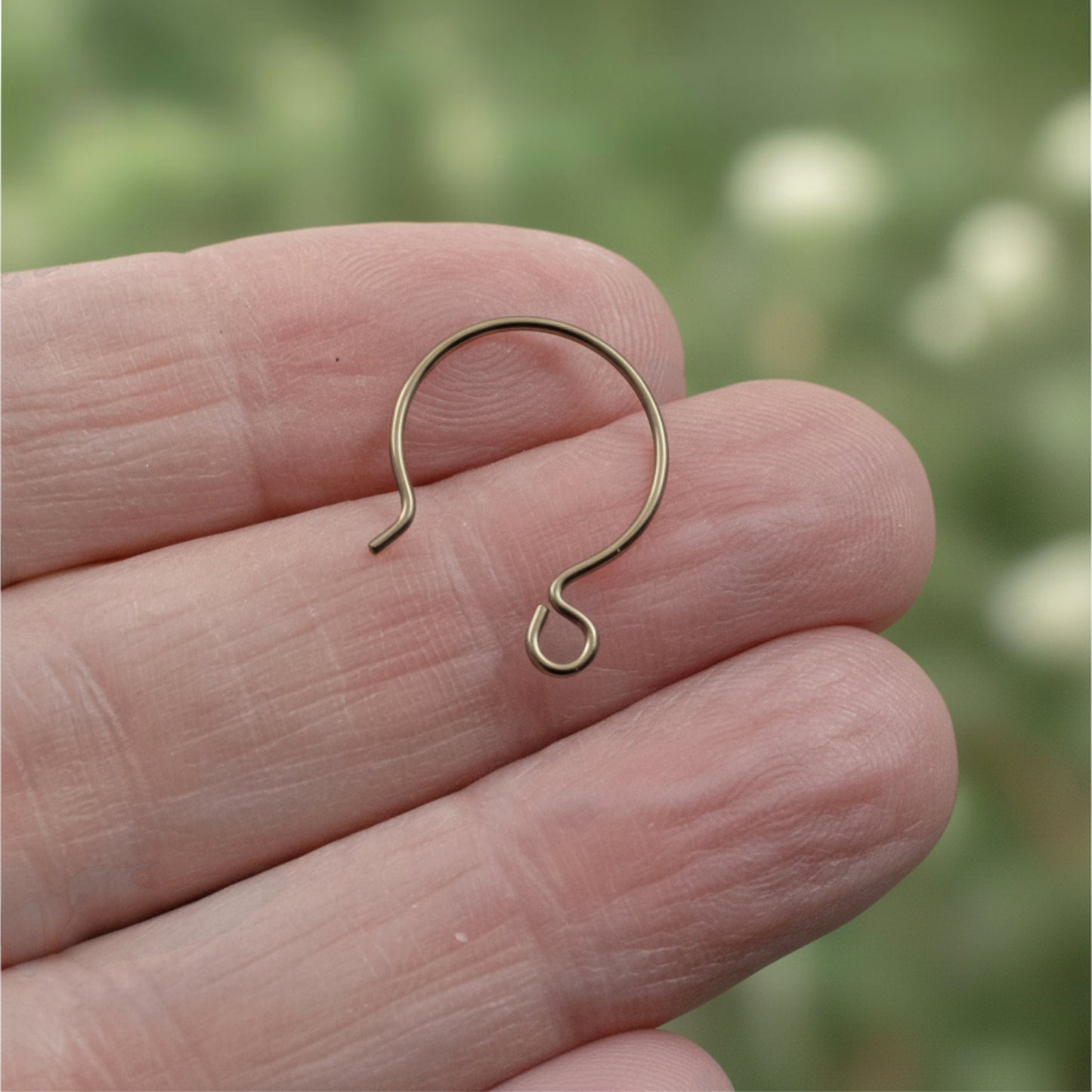 Antique Brass Niobium Circle Hoop Ear Wires, Hypoallergenic, USA Made, 4-Pack