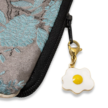 Whimsical Egg Clip-On Charm, Enamel Bag Accessory, Chicken Lover or Foodie Gift