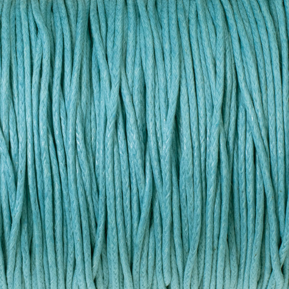 Turquoise Blue 1mm Waxed Cotton Cord, 100 Yards, Ideal for Macramé and Beading