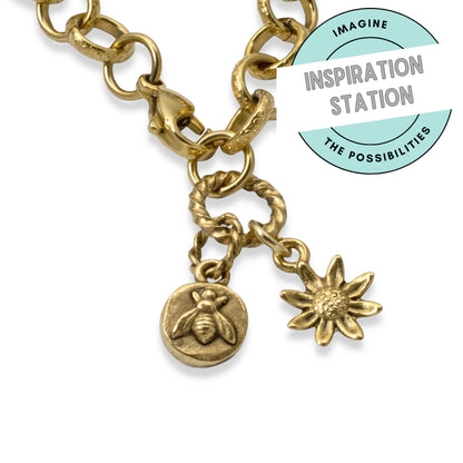 Large Antique Gold Rope Jump Rings: 10-Pack Charm Necklace Connectors