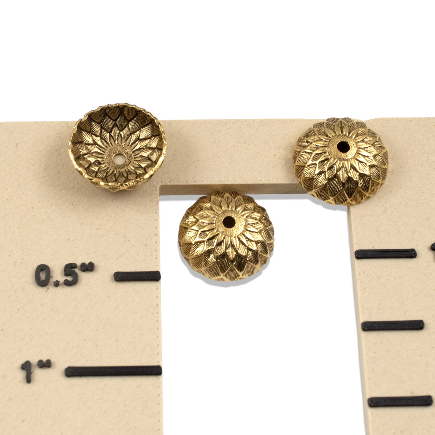 Gold Acorn Bead Caps: Antiqued 4-Pack Fits 12mm Beads Nunn Design Fall Jewelry