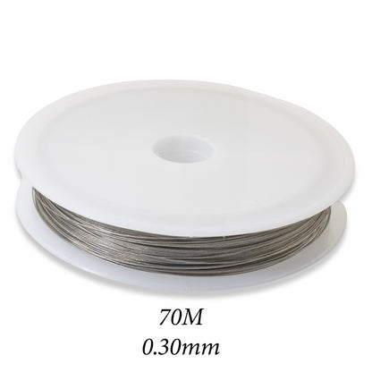 70M Tiger Tail Wire 0.30mm Ultra Thin Nylon Coated Steel Beading Wire for Jewelry Making
