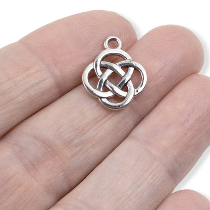 20 Celtic Knot Charms Silver Metal Pendants Irish Heritage DIY Craft Supplies