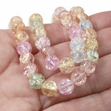 8mm Spring Pastel Beads - Mixed Crackle Glass Set - DIY Jewelry & Easter Crafts
