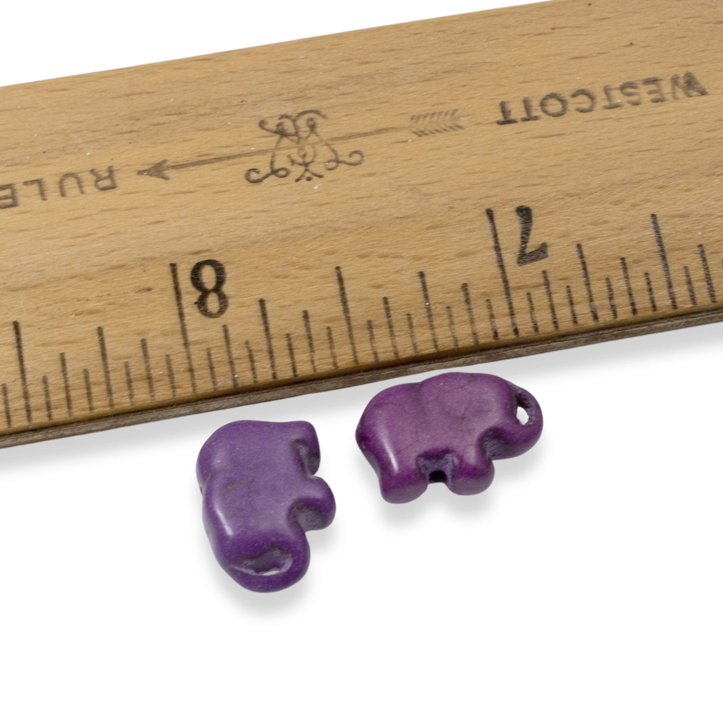 20 Purple Elephant Beads - Small Lucky Elephants - Animal Beads for DIY Jewelry