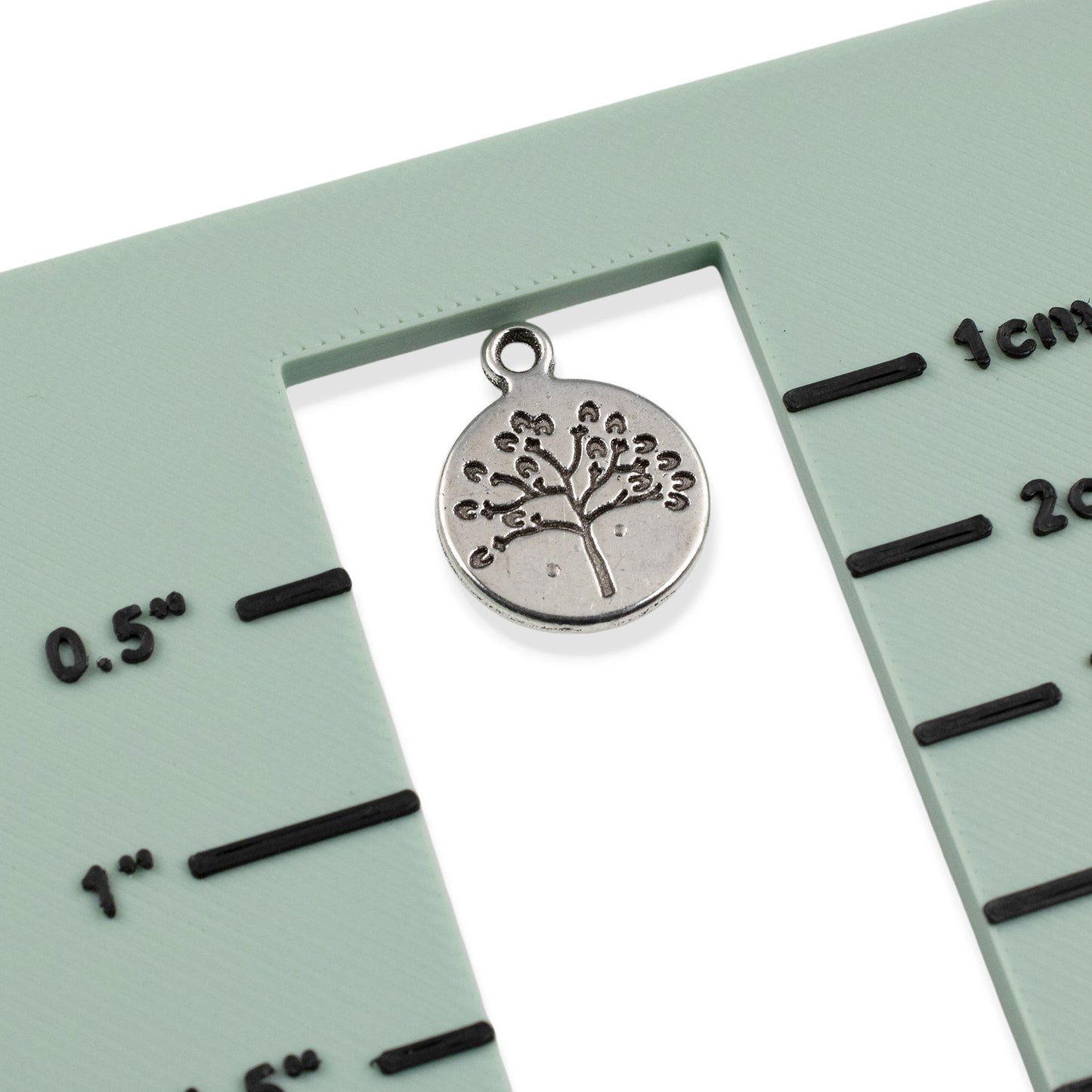 Tree Coin Charms 6-Pack: Silver Nature Tree of Life Spiritual Jewelry Making