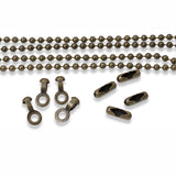 Make Your Own Ceiling Fan Pull Set, Antique Brown Ball Chain & Connectors