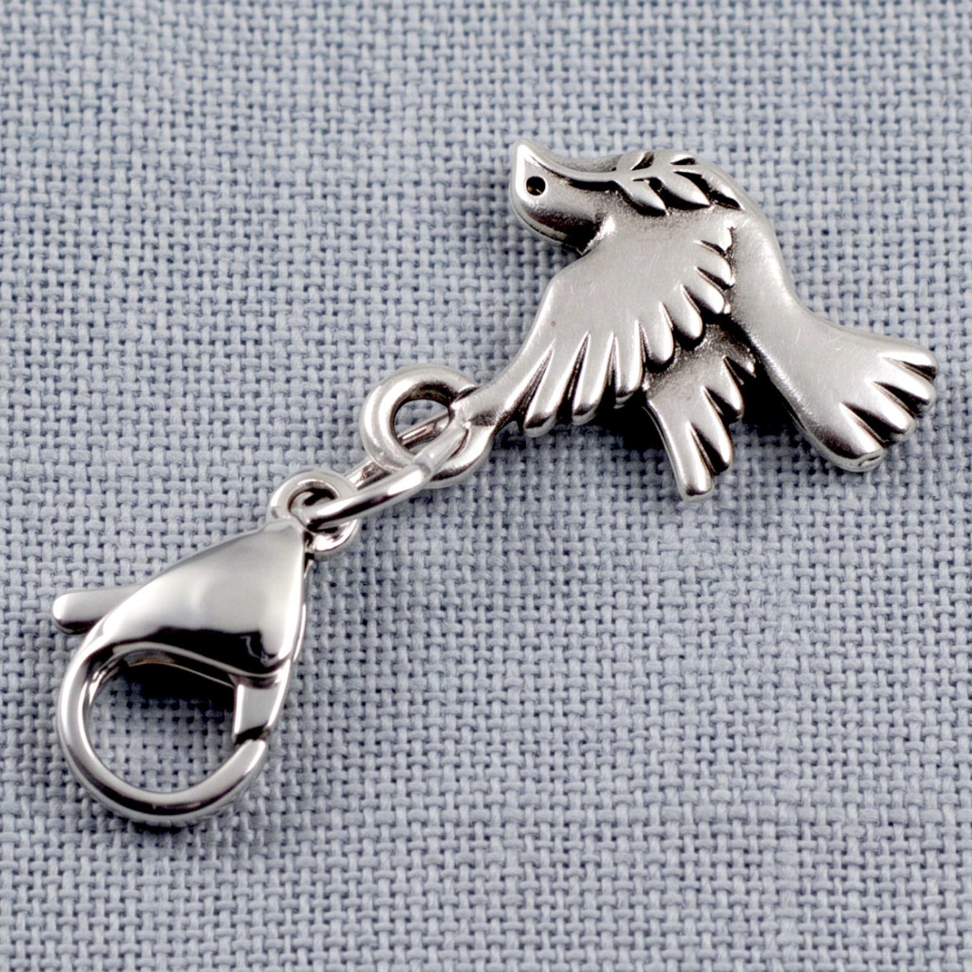 Silver Peace Dove Clip On Charm | Hackberry Creek