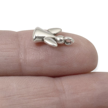 Silver Mini Angel Charms, 10-Pack Guardian Angel Pendants, Memorial Jewelry Gift