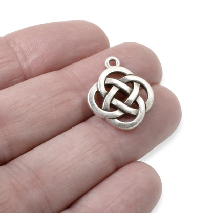 4 Silver Celtic Open Knot Charms, TierraCast Infinity Pendants for DIY Jewelry