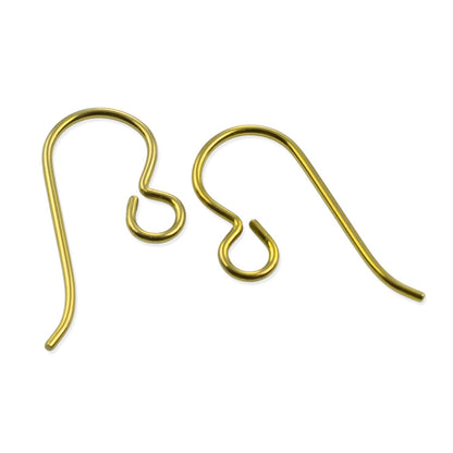 Yellow Niobium Ear Wires: Hypoallergenic French Hook 20 Gauge 8x20mm USA Made 10-Pack
