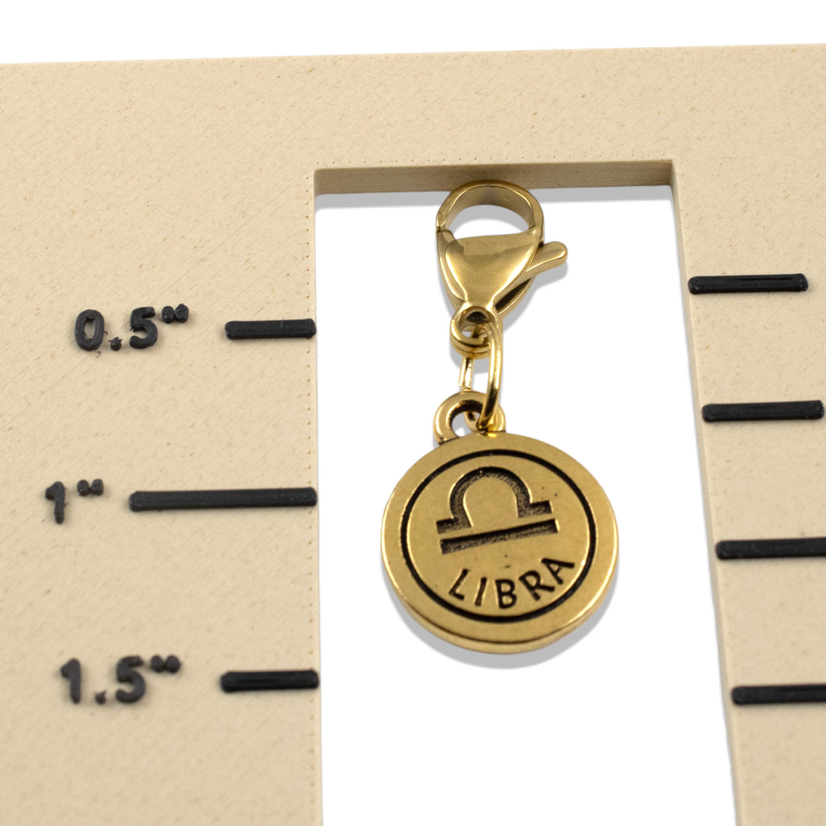Libra Clip-on Charm - 22k Gold Plated Accessory for Bags & Jewelry, Zodiac Gift