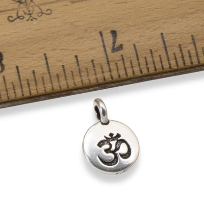 Om Charms Silver 2 Pack, TierraCast Hindu Yoga Meditation, Small Projects Spiritual Pendants, DIY Gifts