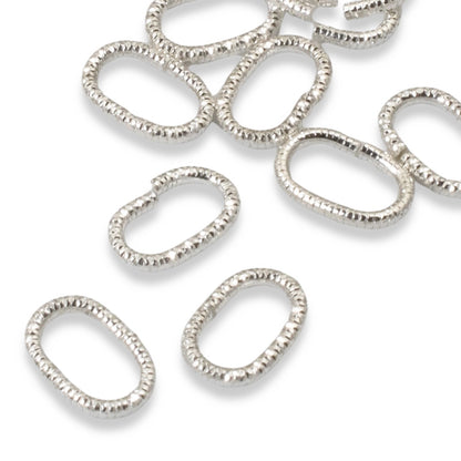 Oval Jump Rings Sterling Silver Plated, 10-Pack Nunn Design Textured Findings