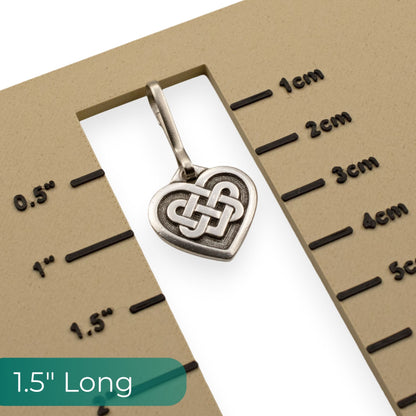 Celtic Heart Zipper Charm, Pewter Knot, Bag Accessory, Keychain Purse Decoration