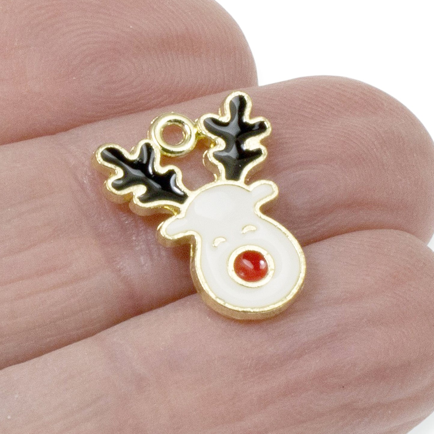 Holiday Reindeer Enamel Charms for Jewelry Making and Crafts