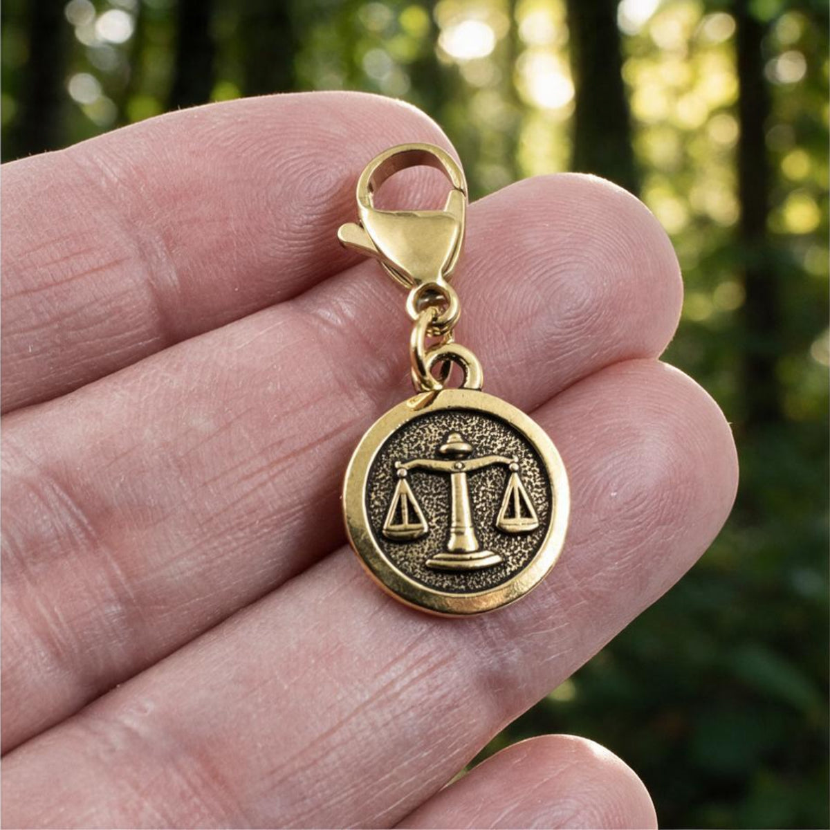Libra Clip-on Charm - 22k Gold Plated Accessory for Bags & Jewelry, Zodiac Gift