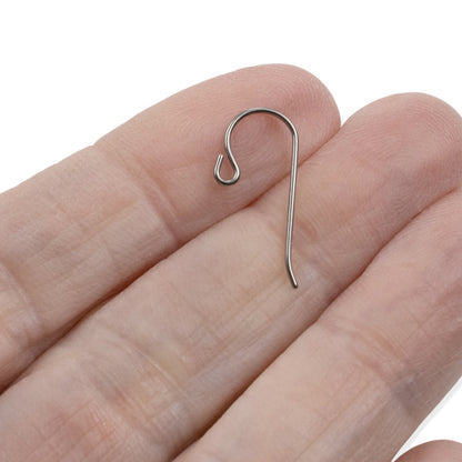 Titanium Small Loop Ear Wires 50-Pack, Hypoallergenic Earring Hooks USA Made