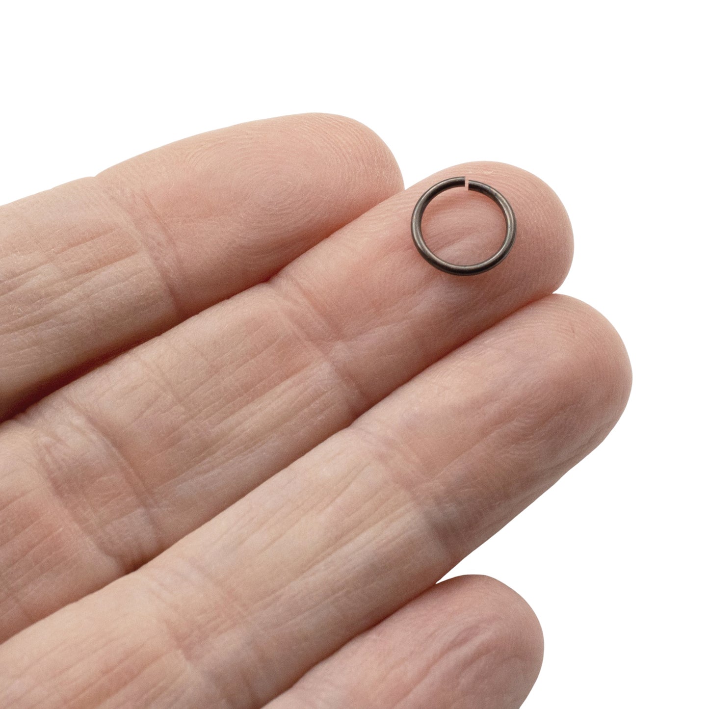 25 Pcs 10mm Gunmetal Black Round Open Jump Rings, TierraCast 18 Gauge