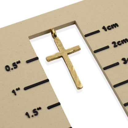 Large Traditional Cross Pendants: 2-Pc Gold 24k Plated Pewter 34mm USA Made