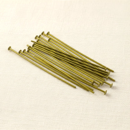 Yellow Niobium Head Pins 21G 1.5" Hypoallergenic USA Made 20pk