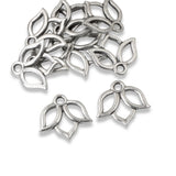 10 Pewter Open Lotus Flower Charms, TierraCast Pendants for DIY Jewelry Making