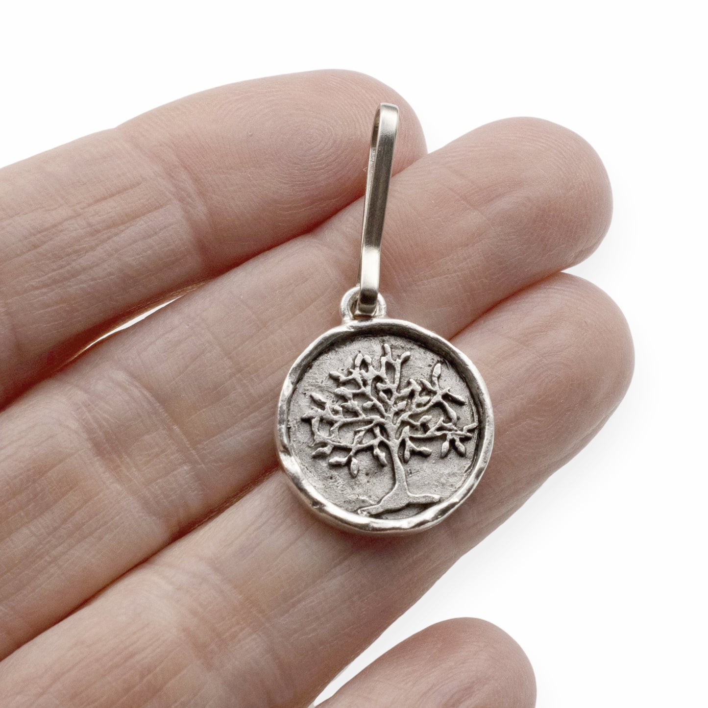 Tree of Life Zipper Charm, Pewter Bag Accessory, Keychain Clip, Purse Decoration