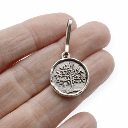Tree of Life Zipper Charm, Pewter Bag Accessory, Keychain Clip, Purse Decoration
